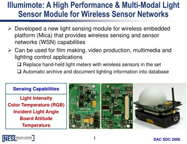 illumimote a high performance multi modal light sensor module for wireless sensor networks