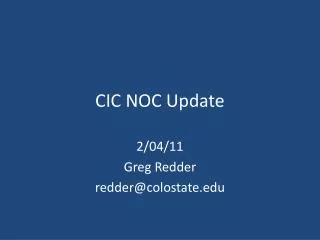 CIC NOC Update