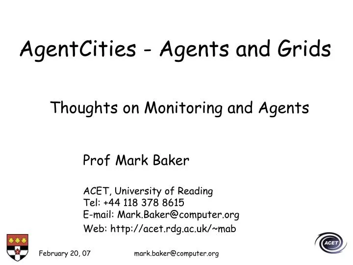 agentcities agents and grids