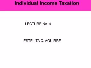 Individual Income Taxation
