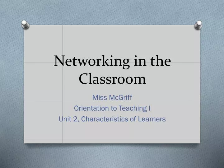 networking in the classroom