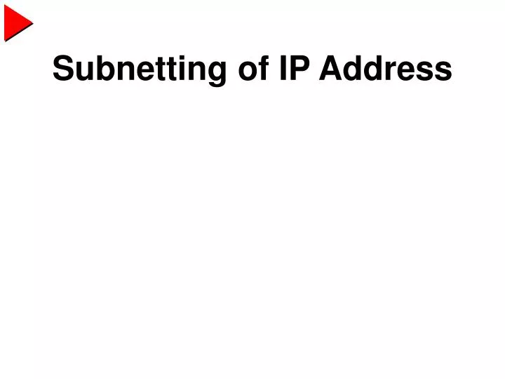 subnetting of ip address