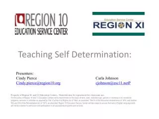 Teaching Self Determination: