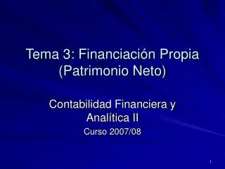 tema 3 financiaci n propia patrimonio neto