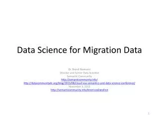Data Science for Migration Data