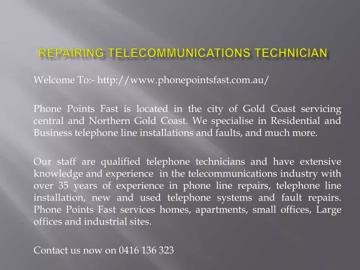 repairing telecommunications technician