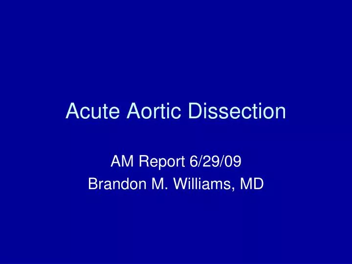 acute aortic dissection