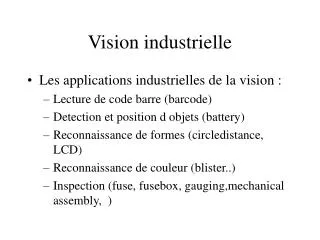 vision industrielle