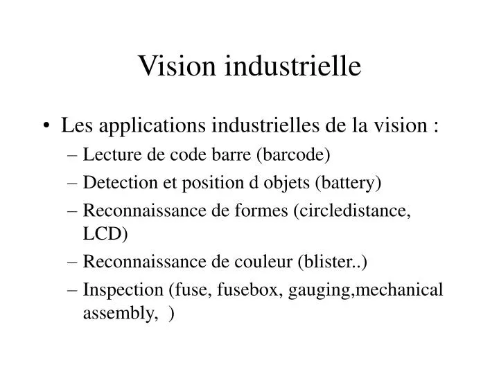 vision industrielle