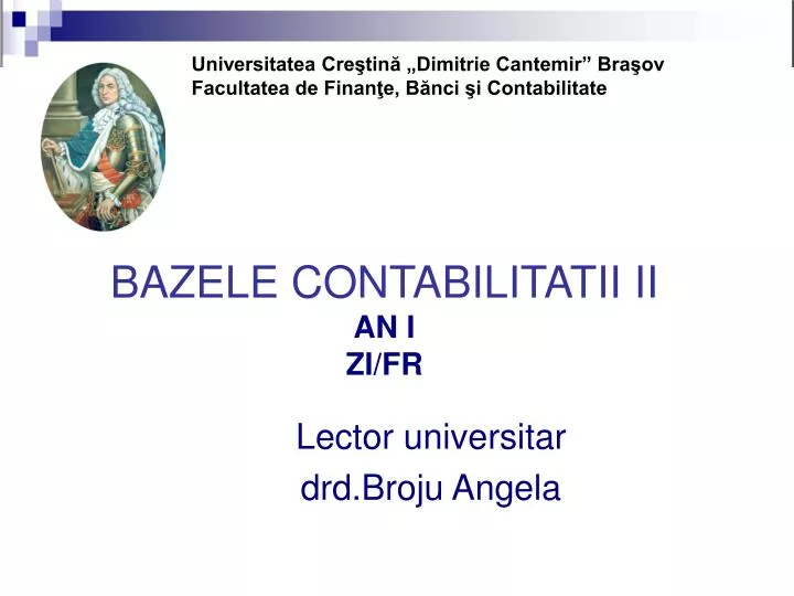 bazele contabilitatii ii an i zi fr