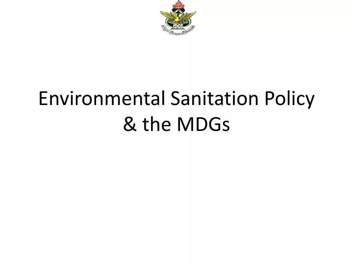 environmental sanitation policy the mdgs