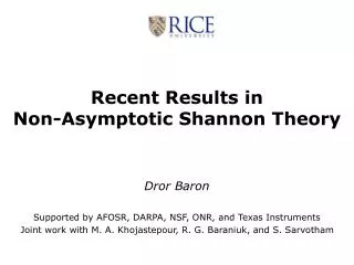 Recent Results in Non-Asymptotic Shannon Theory