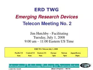 ERD TWG Emerging Research Devices Telecon Meeting No. 2