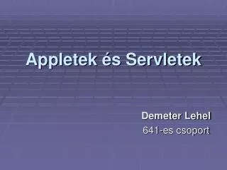 appletek s servletek