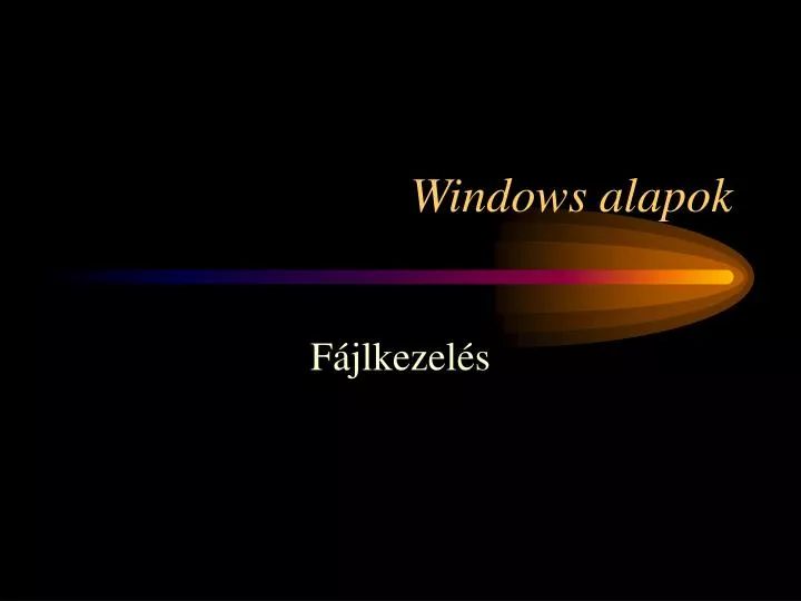 windows alapok