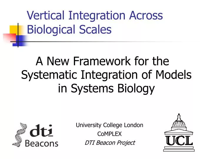 vertical integration across biological scales
