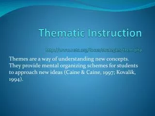 Thematic Instruction netc/focus/strategies/them.php
