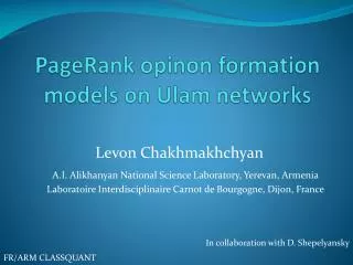 PageRank opinon formation models on Ulam networks
