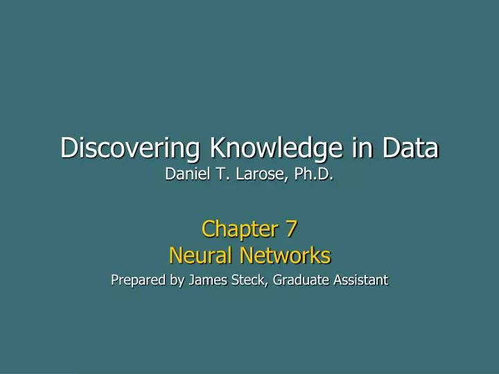 discovering knowledge in data daniel t larose ph d