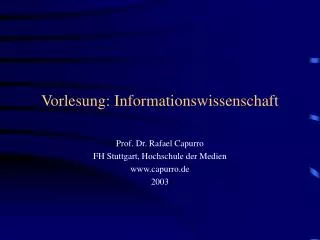 vorlesung informationswissenschaft