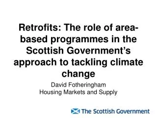 David Fotheringham Housing Markets and Supply