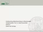 Antrittsvortrag (Abschlussvortrag) zur Bachelorarbeit - slide 1
