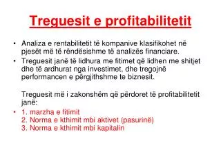 treguesit e profitabilitetit