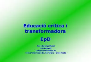 educaci cr tica i transformadora