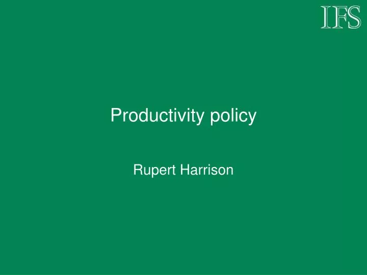 productivity policy