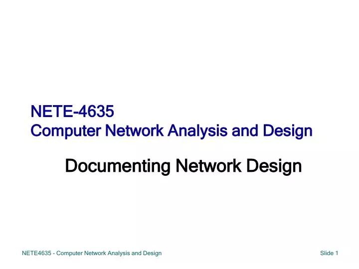 nete 4635 computer network analysis and design