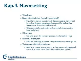 kap 4 navnsetting