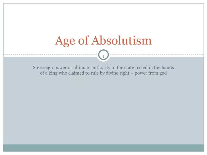 age of absolutism