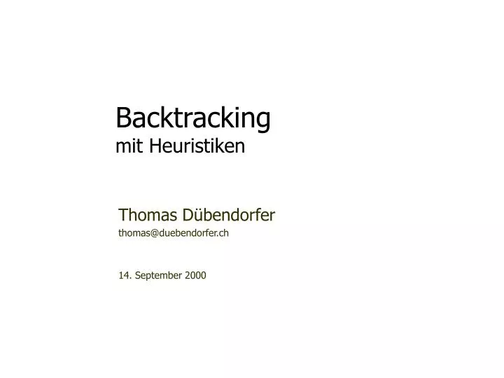backtracking mit heuristiken