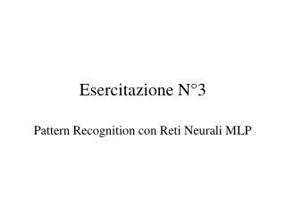 esercitazione n 3