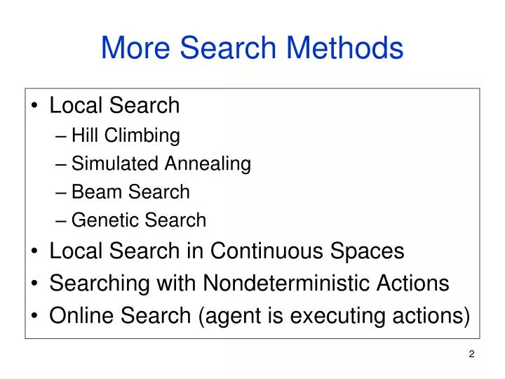 more search methods