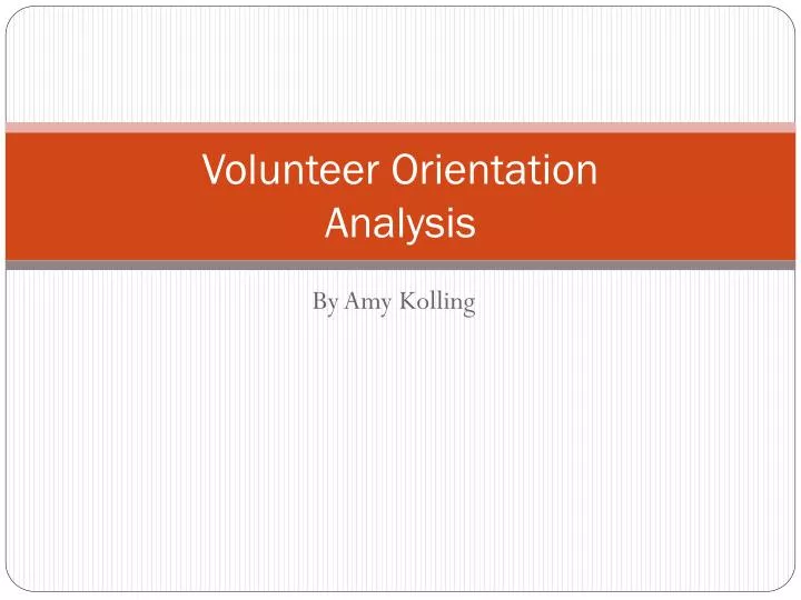 volunteer orientation analysis