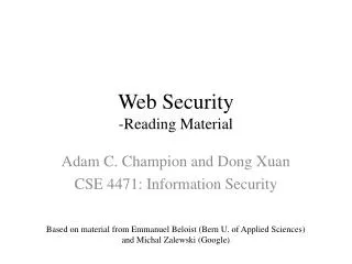 Web Security -Reading Material