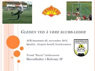 gleden ved v re klubb leder