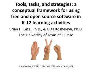 Brian H. Giza, Ph.D., &amp; Olga Kosheleva , Ph.D. The University of Texas at El Paso