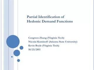 Partial Identification of Hedonic Demand Functions