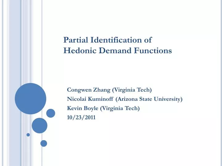 partial identification of hedonic demand functions