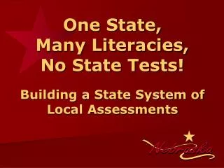 One State, Many Literacies, No State Tests! Building a State System of Local Assessments