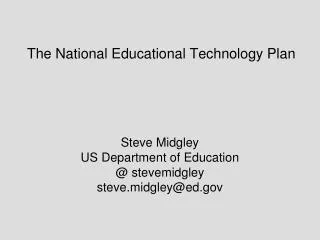 The National Educational Technology Plan