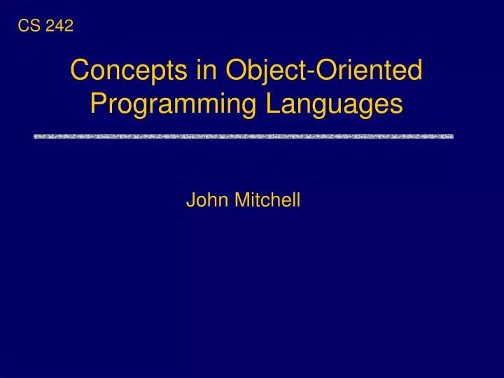 concepts in object oriented programming languages