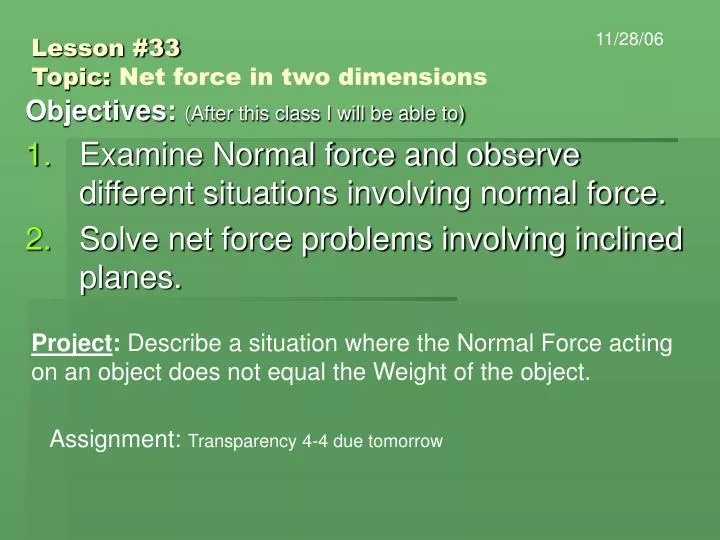 lesson 33 topic net force in two dimensions
