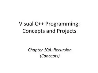 Visual C++ Programming: Concepts and Projects