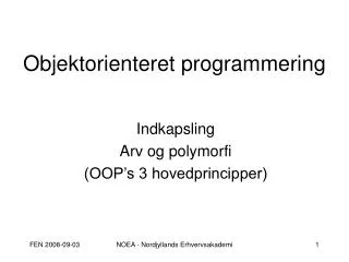 objektorienteret programmering