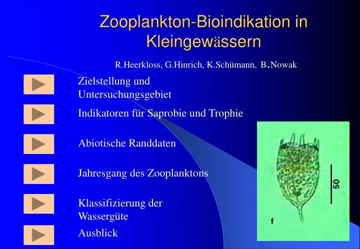 zooplankton bioindikation in kleingew ssern