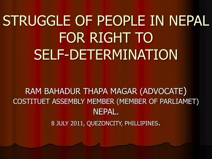 struggle of people in nepal for right to self determination