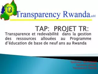 tap projet tr